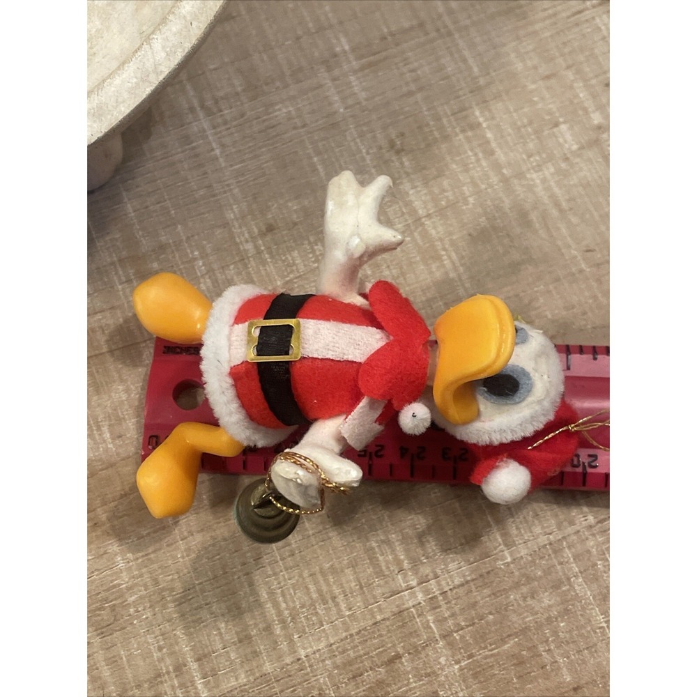 Vintage Santa's World Flocked Donald Duck Christmas Ornament - Picture 7 of 7